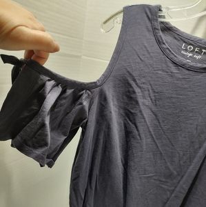 Ann Taylor LOFT Vintage Soft Cold Shoulder Tee Large